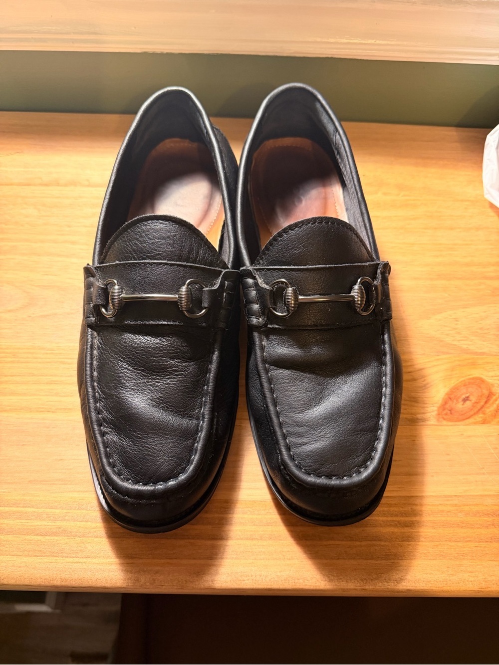 Men's Black Leather Bit Loafers